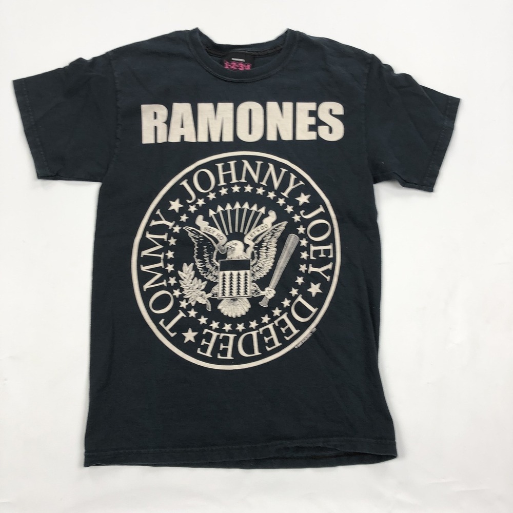 Ramones 1-2-3-4 Band Logo T-Shirt Women's Size S Black Cotton Short Sleeve Tee